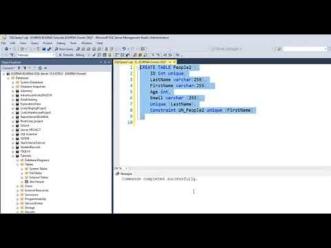 SQL UNIQUE CONSTRAINT