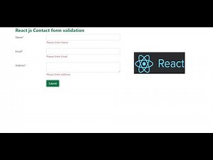 React js Contact form validation