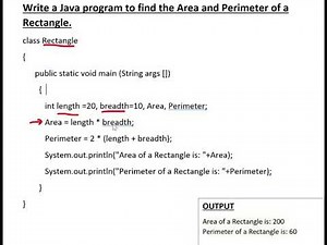 Java Program to find the Area and Perimeter of a Rectangle