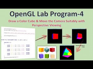 Draw Color Cube using Camera & Perspective Projection | CG Lab Program – 4 | OpenGL Programming
