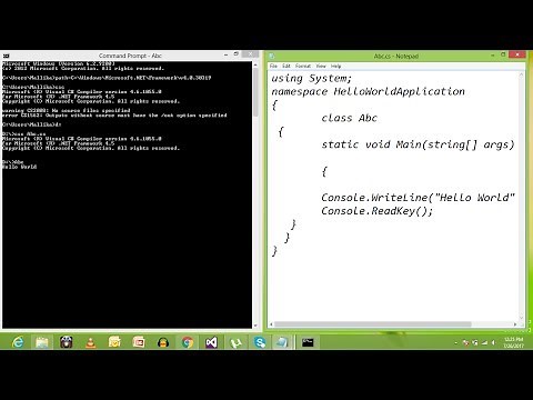 How to run c# code using notepad (text editor) in command prompt