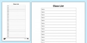 Editable Class List Template