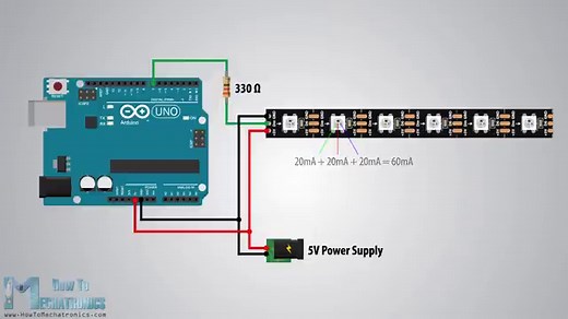 How To Control WS2812B Individually Addressable LEDs using Arduino