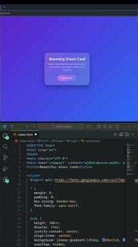 Simple Glass Card using HTML And CSS #code #programming #webdesign #development #viral