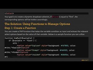 How to Dynamically Control Select Option Display in PHP
