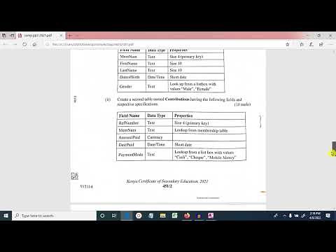 Computer Studies Paper 2 KCSE 2021 Video Marking Scheme