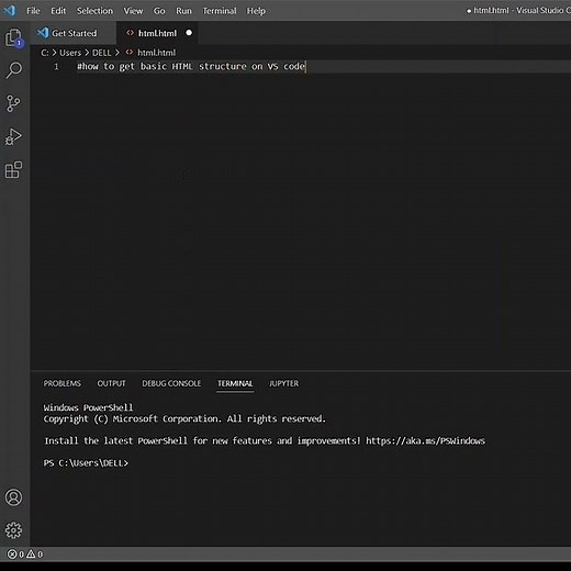 How to get basic HTML structure on VS code easily?#vscode