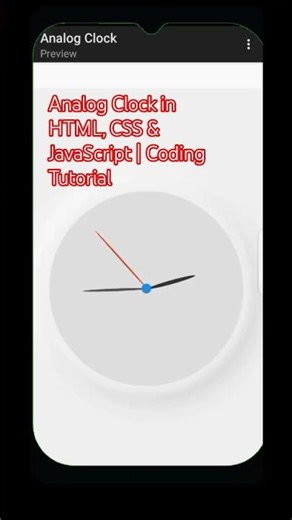 Analog Clock in HTML, CSS & JavaScript | Coding Tutorial