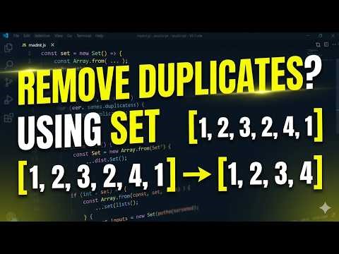 Remove Duplicates using Set in JavaScript | Coding Interview Question