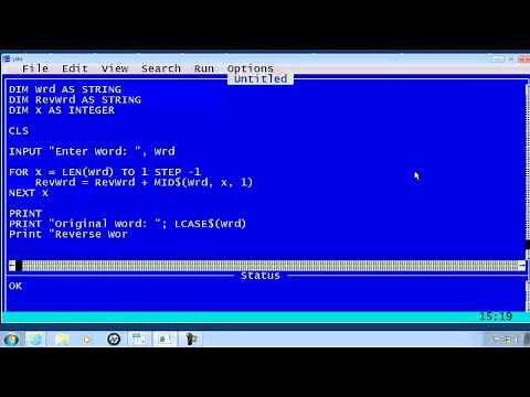 QBasic Tutorial 23 - Palindrome Program - QB64