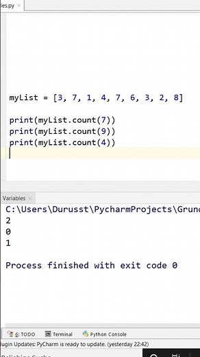 Simple example of the count() function in Python #Shorts
