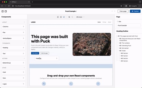 Puck v0.14, the visual editor for React, now supports viewport switching (MIT)