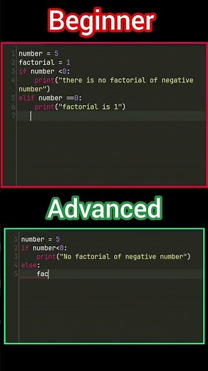 Calculate Factorial in Python beginner vs advanced #programming #coding #python