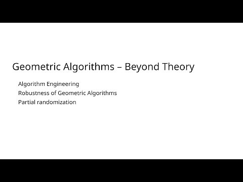 Geometric Algorithms - Beyond Theory