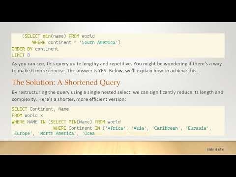 Streamline Your SQL Queries with a Nested Select Example