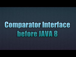 Comparator before java8