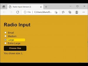 HTML CSS JavaScript Demo: Radio Buttons -- Version 2