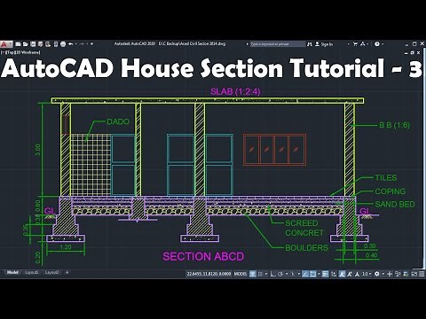 AutoCAD House Section Drawing Tutorial - 3 of 3