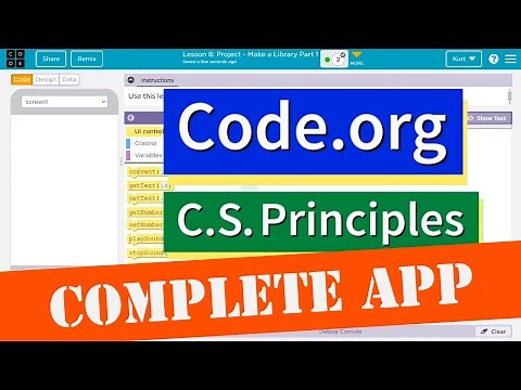 Code.org Project Lesson 8 Make a Library | Tutorial with Answers | Full App | Unit 7 CS Principles