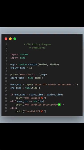 OTP Expiry program explained in python. #coding #viral #tutorial #python | Laskenta Technologies Limited