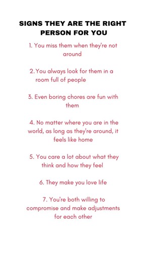 Signs they are the right person for you