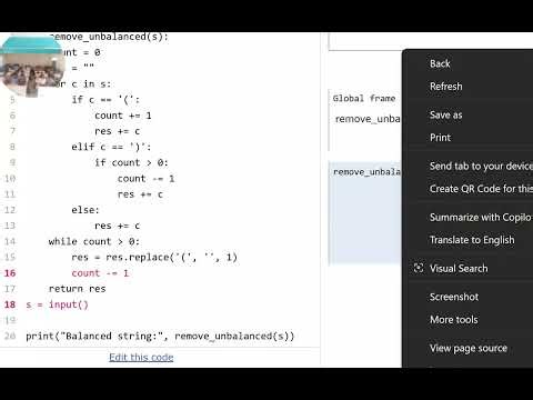 Strings in python Execution flow Using Python Tutor