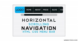 Horizontal Scroll Navigation Using HTML CSS | Scrolling Menu Bar
