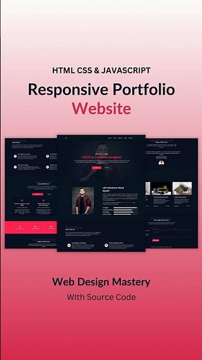 Responsive Portfolio Website Using HTML CSS And JavaScript From Scratch #webdevelop #webdesign