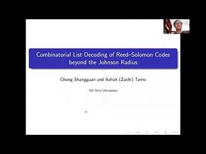 Session 4B - Combinatorial List Decoding of Reed-Solomon Codes beyond the Johnson Radius