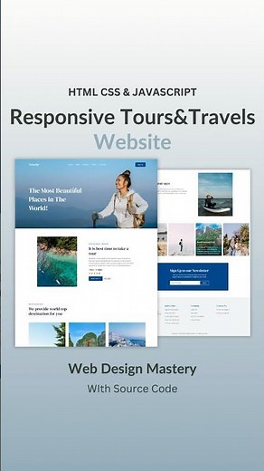 Tours & Travels Website Project Using HTML CSS & JavaScript #coding #webdesign #webdevelop