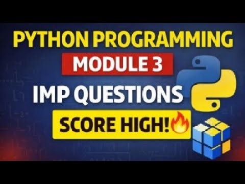 Python Programming Module 3 | 15 Important Questions 🔥 | VTU Sem 1 Exam Preparation