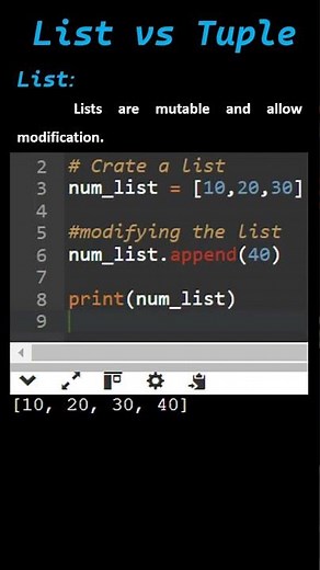 List vs Tuple in Python | Key Differences | Screenshot Theory with example