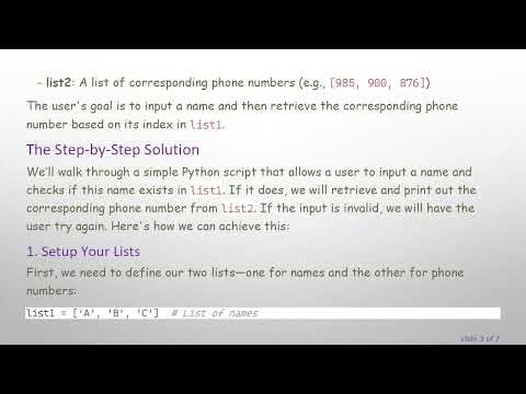 Python User Input in Lists: How to Match and Output Corresponding Elements
