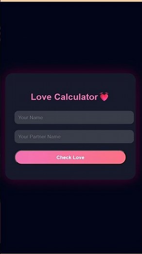❤️ Love Calculator| HTML CSS JavaScript Project #shorts #coding #htmlcss #webdesign