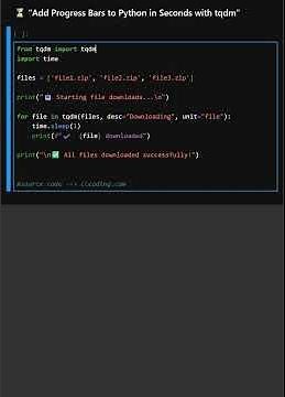 Add Progress Bars to Python in Seconds with tqdm