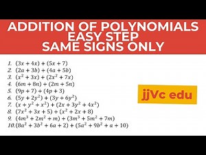 Adding Polynomials for Beginners | Same Signs Only (Easy Step-by-Step)