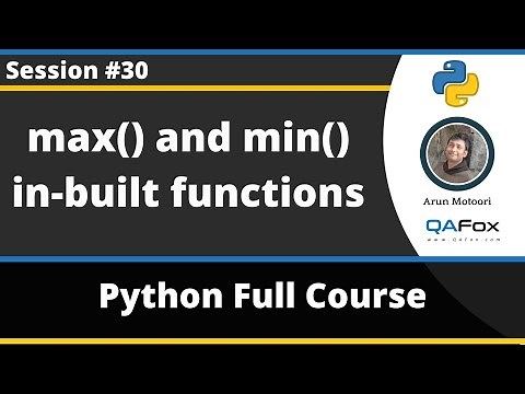 max() and min() in-built functions in python (Python Tutorial - Part 30)