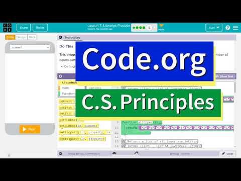 Code.org Lesson 7.4 Libraries Practice | Tutorial with Answers | Unit 7 C.S. Principles (7.5 2020)