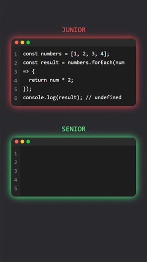 Junior vs Senior: Map vs forEach in JavaScript 🔥 What’s the Real Difference? #js #coding #shorts