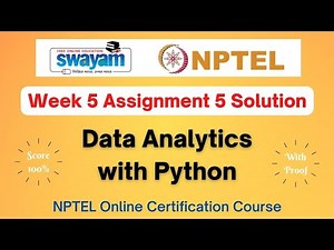 Data Analytics with Python Week 5 Assignment 5 Solution| NPTEL | Swayam | Jan-Apr 2024
