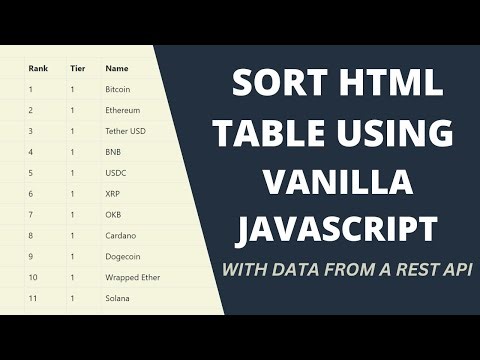Create a Sortable Table in Vanilla JavaScript using Data from a REST API