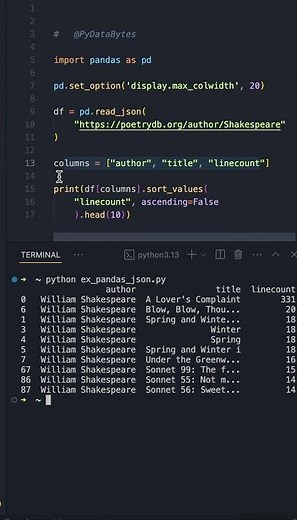 Read JSON data from API or Website directly in Pandas #python