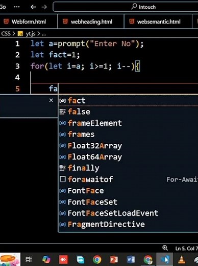 Calculate Factorial of Any Number in JavaScript | JavaScript Tips and Tricks | Factorial Program