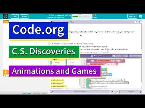 Code.org Lesson 16.3 Keyboard Input | Tutorial with Answers | C.S. Discoveries Unit 3