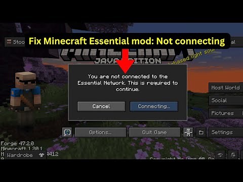 Minecraft Essential mod: Not connecting to network (Quick fix)