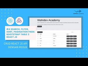 CRUD REACT JS API DENGAN REDUX : 4. Search, Filter, Sort, pagination pada Bootstrap Table 2 React JS