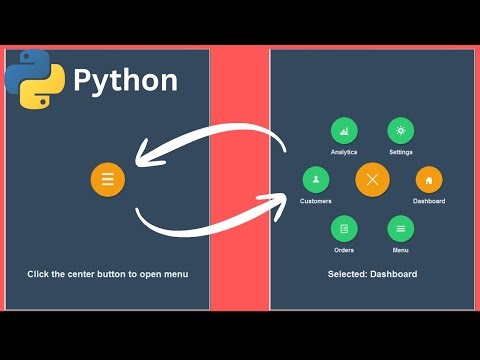 Python Tkinter Circular Animated Menu