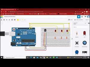 Arduino Uno with temperature sensor and LED Simulation Using Tinkercad