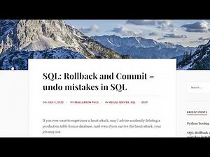 How to undo a mistake a in SQL: Rollback and Commit