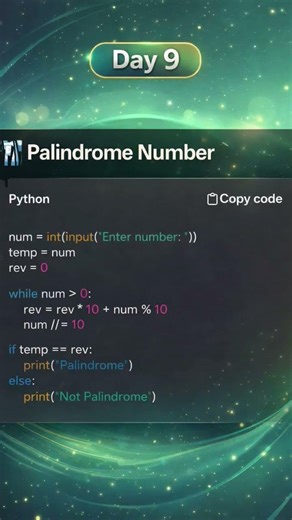 Day 9 Python Challenge 🚀 | Palindrome & Armstrong Number Explained